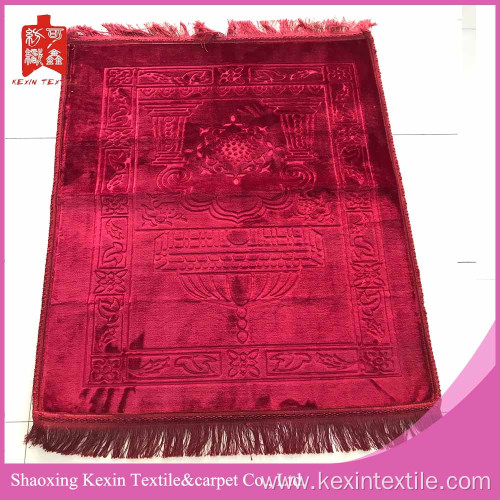 Factory&wholesale embossed muslim mink prayer mats for